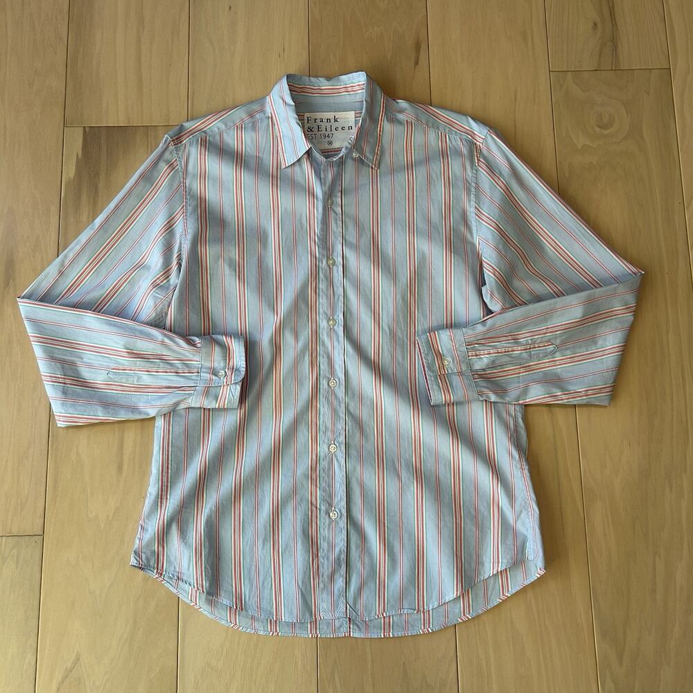 Frank & Eileen Finbar Oxford Button Up Striped Shirt Long Sleeve Men’s Medium